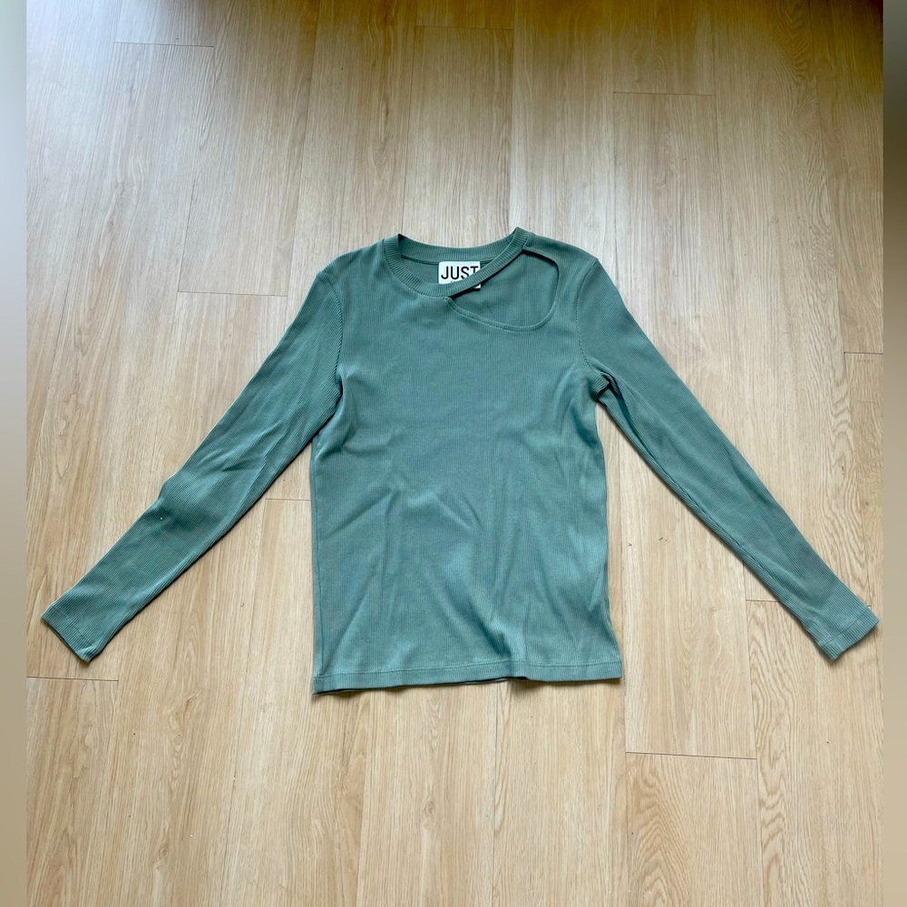 Just Female Ribbed long Sleeve with neck cutout